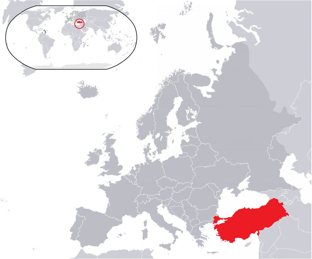 Location Turkey in Europe