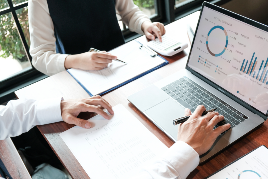 Experts analyzing data for strategic planning in the transportation sector.